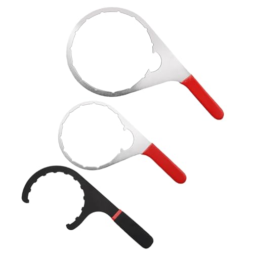 3-Piece Diesel Fuel Filter Wrench Set (4.6/6/8 Inch) - Heavy-Duty Steel - color: Red, Black