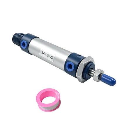 CG WEITENG Pneumatic Mini Pneumatic Cylinder MAL Single Rod Aluminum Double Acting Pneumatic Cylinder 20mm Bore 25mm Stroke(MAL20x25) - color: MAL-20 mm, size: 25 mm