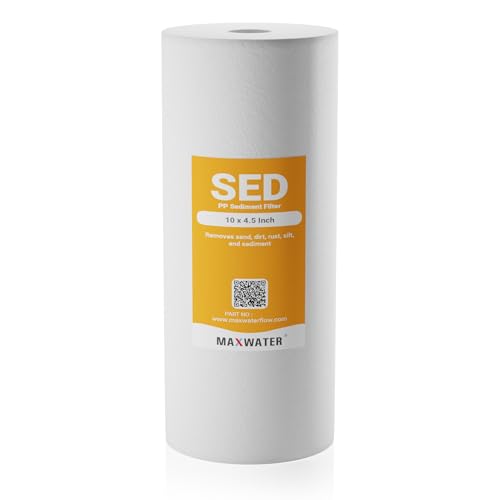 Max Water 5 Micron 10 x 4.5 inch Whole house Sediment Water Filter | Meltblown Polypropylene Well Water Filter Replacement Cartridges for DGD-5005, AP810, SDC-45-1001, GXWH30C, PP10BB (1 Pack) - size: 1, style: 5 Micron