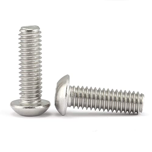 8-32 x 3/4" Button Head Socket Cap Bolts Screws, Stainless Steel 18-8 (304), Bright Finish, Allen Hex Drive, 100 PCS - size: 8-32 x 3/4"