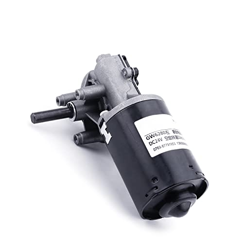 Fielect DC 24V 52RPM Reversible Worm Geared Motor High Torque Electric Gear Motor Turbine Worm Gear Box Reduction Motor, Left Shaft GW6280 - size: 24V 52RPM