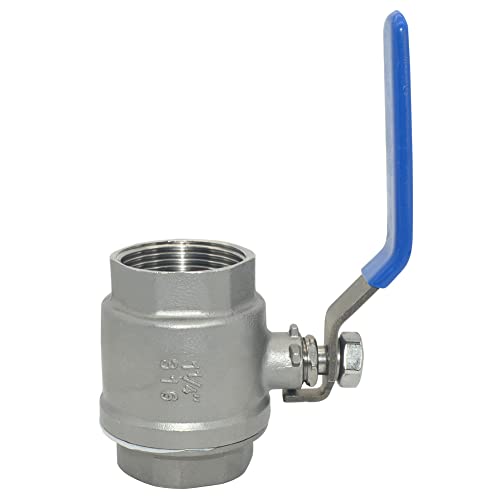 DAN SPEED 1-1/4" Female 316 Stainless Steel Full Port Ball Valve Vinyl Handle WOG1000 (1-1/4 inch) - size: 1-1/4 inch 1 piece