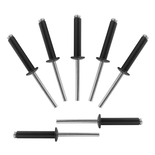 ALLCLEAN 110 Pcs 3/16" x 1" Black Aluminum Blind Rivets,4.8 x 25mm Pop Rivets,Aluminum Grip and Steel Mandrel - color: Black, size: 3/16"x1"