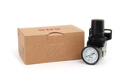 SNS Air Pressure Regulator Female Thread 1/8 NPT 0-150 PSI Adjustable, Bracket, With Gauge AR2000-N01 - color: AR, size: 2000-N01
