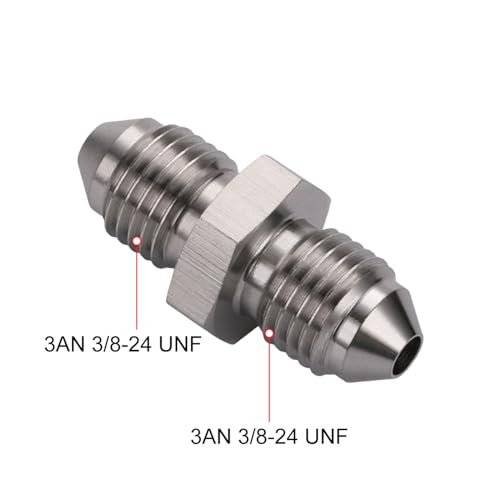 3AN Male to 3AN Male Stainless Steel Brake Clutch Fuel Oil Fitting Adapter Coupler 2PCS - size: 3AN to 3AN - 2PCS