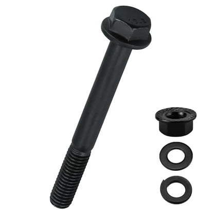 10-Sets M8-1.25 x 50mm Grade 10.9 Flange Hex Bolts + Flange Nut + Flat Washer + Lock Washer Combo Pack, Black Oxide, for Automotive & Machinery - size: M8-1.25 x 50mm
