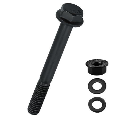 10-Sets M8-1.25 x 50mm Grade 10.9 Flange Hex Bolts + Flange Nut + Flat Washer + Lock Washer Combo Pack, Black Oxide, for Automotive & Machinery - size: M8-1.25 x 50mm