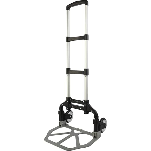 Folding Hand Truck - Dolly Cart with 154lb Capacity - Lightweight and Compact Aluminum Folding Cart with Telescoping Handle for Moving by Stalwart - size: 154lb Capacity