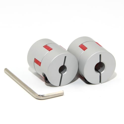 6.35mm to 8mm Bore Aluminium Plum Flexible Shaft Coupling Servo Stepper Motor Jaw D25xL30 Connector Flexible Shaft Couplers for 3D Printer/CNC Machine/DIY Encoder, 2pcs/Pack(6.35mmx8mm) - size: 6.35mmx8mm