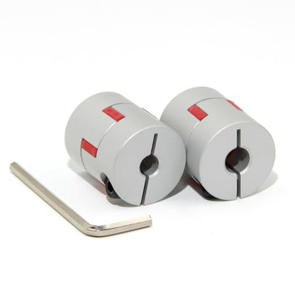 6.35mm to 8mm Bore Aluminium Plum Flexible Shaft Coupling Servo Stepper Motor Jaw D25xL30 Connector Flexible Shaft Couplers for 3D Printer/CNC Machine/DIY Encoder, 2pcs/Pack(6.35mmx8mm) - size: 6.35mmx8mm