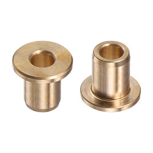 HARFINGTON 2pcs Flange Bearing Sleeve 6mm Bore 10mm OD 15mm Length 2mm Flange Thickness Bronze Bushing Self-Lubricating Bushings Sleeve for Industrial Equipment - size: 6mmx10mmx15mm