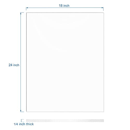 KAITELA Clear Cast Acrylic Sheet 18" x 24" x 1/4" Thick (6mm), Pack of 2 - size: 18" x 24", 1/4" Thick