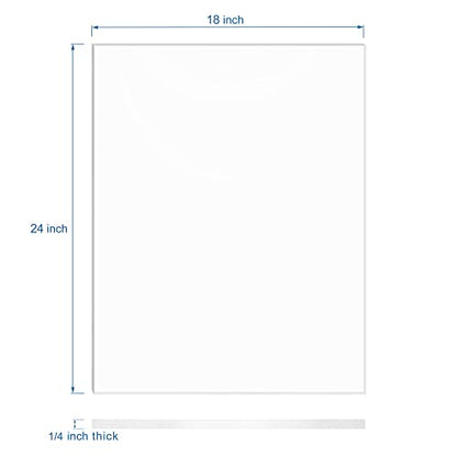 KAITELA Clear Cast Acrylic Sheet 18" x 24" x 1/4" Thick (6mm), Pack of 2 - size: 18" x 24", 1/4" Thick
