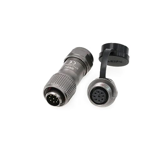 SZRMCC Weipu ST12 Waterproof Cable Connector 9Pin IP67 Metal Threaded Circular Aviation Power Connector Solder Electrical Wire Plug Socket 12mm (9 Pin 3A) - size: 9 Pin 3A