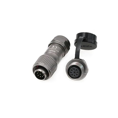 SZRMCC Weipu ST12 Waterproof Cable Connector 9Pin IP67 Metal Threaded Circular Aviation Power Connector Solder Electrical Wire Plug Socket 12mm (9 Pin 3A) - size: 9 Pin 3A
