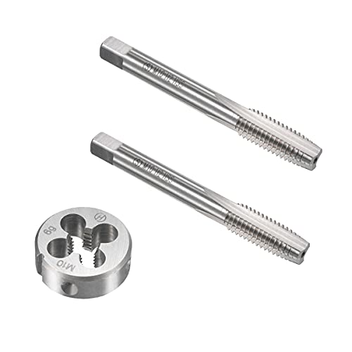 10mm x 1.5 HSS Metric Tap and Die Set Right Hand Thread,Tapping DIY Tool 3pcs (M10 x 1.5mm) - size: M10 x 1.5mm