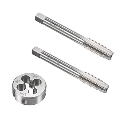 10mm x 1.5 HSS Metric Tap and Die Set Right Hand Thread,Tapping DIY Tool 3pcs (M10 x 1.5mm) - size: M10 x 1.5mm