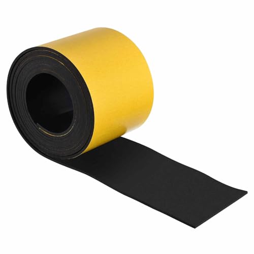 MECCANIXITY Adhesive Neoprene Rubber Strips Sheet Thick - color: Yellow, size: 4" x 118" x 0.12"