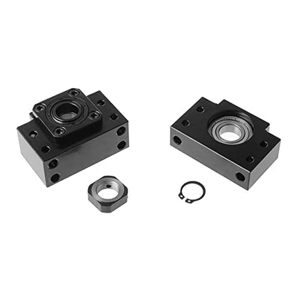 ANWOK 2pcs Ballscrew End Supports 1pcs BK15 Fixed Side + 1pcs BF15 for CNC Router Parts RM / SFU2005 Ballscrew 2005 Ball Screw Bearing Block Bracket - size: BK15+BF15