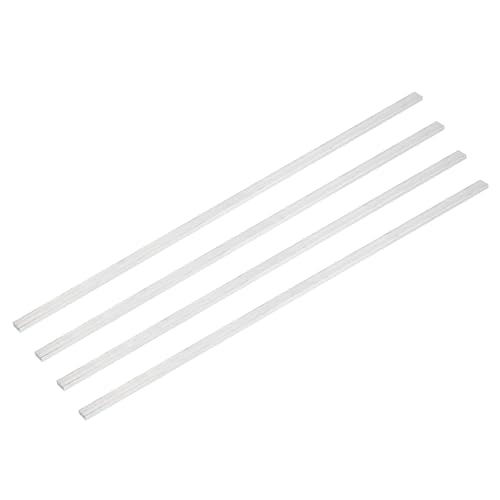 MECCANIXITY 4 Pcs Square Aluminum Flat Bar, 1/16" (3mm) Thick x 5/16" (8mm) Width x 12" (305mm) Long 6061 Aluminum Flat Plate Solid New Mill Stock Silver for Industrial Building - size: 1/16"(3mm)x5/16"(8mm)x12"(305mm)