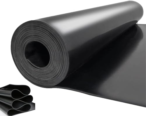 Nisorpa Solid Rubber Roll Sheet 3.3x9.8ft Neoprene Rubber Rolls 1/8" Thick Heavy Duty Sealing Rubber Strip Heatproof Oil Waterproof Rubber Mats for Garage Sound-Proof Floor DIY Gasket Shock