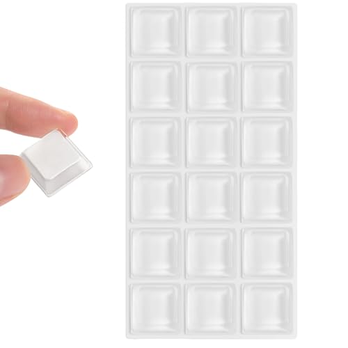 Furnigear Self Adhesive Rubber Feet Door Bumpers Large - Stick on Pads for Electronics, Speakers, Furniture, Appliances, Audio Equipment, Laptop - Clear Tall Square (18pcs) - size: Big Clear 18pcs