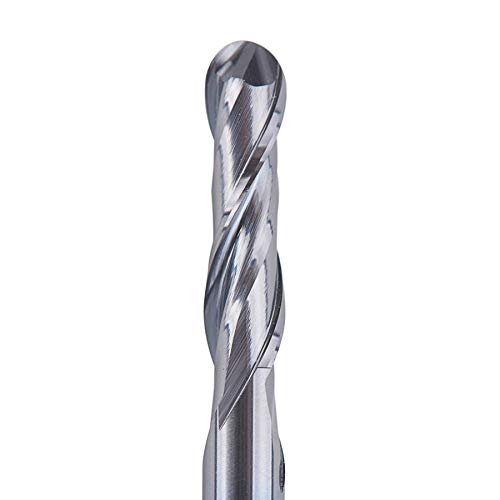 SpeTool 5Pcs Ball Nose Router Bits 1/8" Cutting Diameter Milling Tool HRC55, 1/8" Shank Up Cut Spiral CNC Tool - size: D1/8"