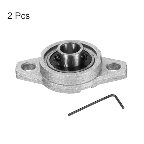 uxcell 2pcs KFL000 Pillow Block Bearings 10mm Bore Bearing Units Zinc Alloy Flange Mounted Bearing Housing, P6(ABEC3) - size: KFL000