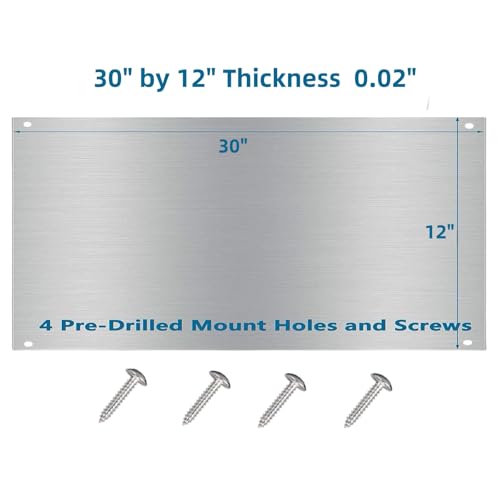 12 x 30-inch Reversible Stainless Steel Backsplash for Kitchen wall，Splatter Guard and Cooking Shield， Range Hood Accessories to Keep Kitchen Clean， Four Pre Drilled Holes for Easy Installation - size: 30"×12"(1-pc)