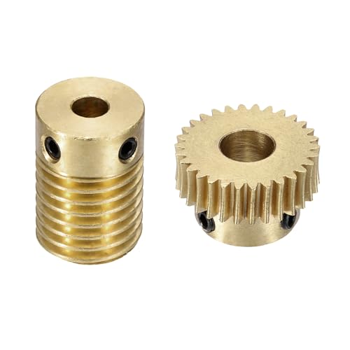 uxcell Worm Gear Set 30T 0.5 Module 1:30 Reduction Rate - size: Gear-6mm, Rod-4mm Bore, style: 0.5M-30T