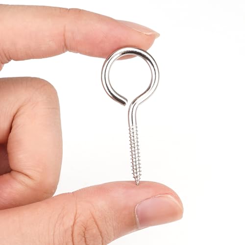 Aovchei 30pcs 304 Stainless Steel 1.57 Inches Eye Screws, Screw Hooks - color: 304, size: 1.57 Inch 30pcs