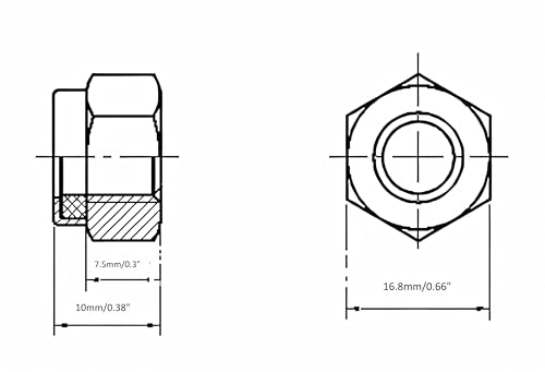 20Pcs M10 x 1mm Nylon Insert Hex Lock Nuts, 304 Stainless Steel Locknuts,Silver Tone (M10x1) - color: Silver, size: M10x1