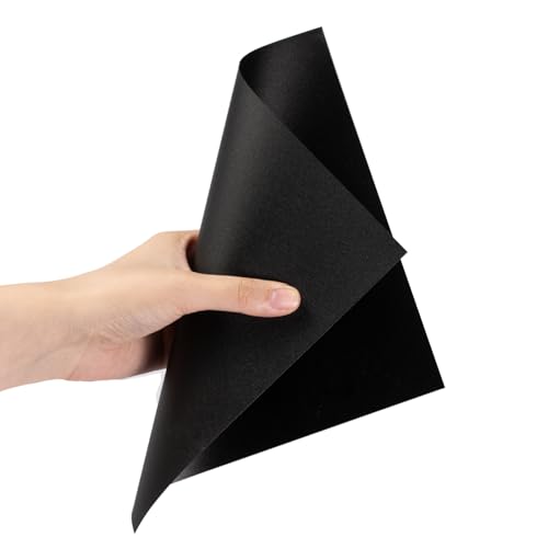 10 Pcs 8”X8” Black Opaque Rigid Plastic Sheet, 0.02 inch Thick PVC Sheet 200mm x 200mm for Office DIY Cutting - color: Black
