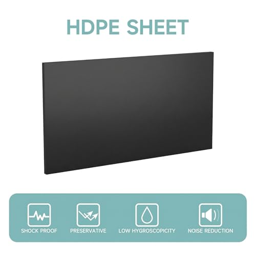 2Pcs Black HDPE Sheet 1/2" Thick 12" x 16" - color: Black, size: 12'' X 16''