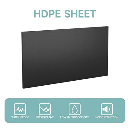 2Pcs Black HDPE Sheet 1/2" Thick 12" x 16" - color: Black, size: 12'' X 16''