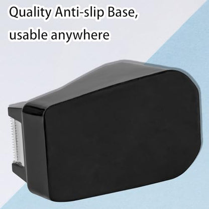 Tape Dispenser Desk,Desktop Tape Dispenser, Tape Dispenser with Weighted Non-Skid Base, Includes 6 Rolls Transparent Tape (0.71" x 1000"),Heavy Duty Tape Holder for Office, Home, School(Black) - color: Black