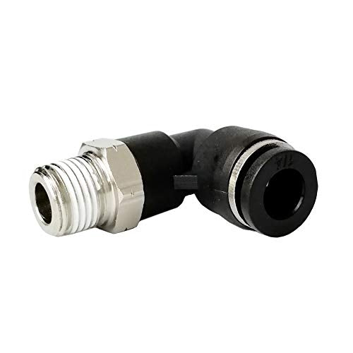 10 Pack Push to Connect Air Fittings 90 Degree Pneumatic Tube Fitting Male Elbow 1/4" Tube OD x 1/8" NPT Thread - size: 1/4" OD x 1/8" NPT