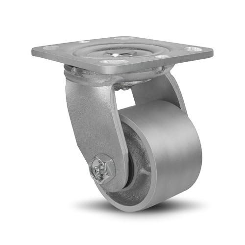 SY America 3" X 2" Cast Iron Caster Wheels,Heavy Duty Industrial Casters, Load Capacity 700 lbs,Perfect Toolbox Caster Wheels-1 Swivel - color: 1 Swivel, size: 3" Wheel