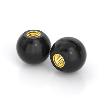 3/8"-16 Threaded Knobs,1-3/8" Black Thermoset Bakelite Handles for Lawn Mower & Equipment 6PCS