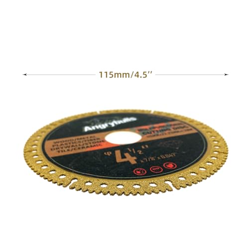 4 1/2 Inch Indestructible Diamond Cutting Wheel, Multi-Material Cut Off Disc for Angle Grinder 7/8" Arbor (6pcs)