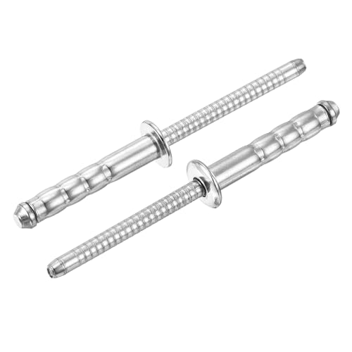 uxcell 50Pcs 3/16" x 1" 304 Stainless Steel Round Head Double-Drum Blind Rivets, Pull Nail Drum Type Blind Rivets for DIY, Sheet Metal, Automotive Repairs, Furniture, Boat (Silver) - size: 3/16" x 1"