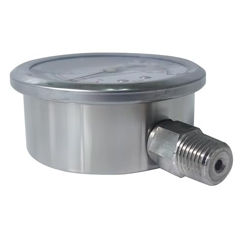 HFS(R) Vacuum Pressure Gauge -30 inHg to 150 PSI, Liquid Filled 2.5" Dial - size: -30inHg - 0 - 150PSI, style: Oil Gauge 2.5" (316SS)