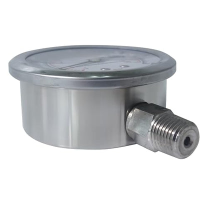 HFS(R) Vacuum Pressure Gauge -30 inHg to 150 PSI, Liquid Filled 2.5" Dial - size: -30inHg - 0 - 150PSI, style: Oil Gauge 2.5" (316SS)