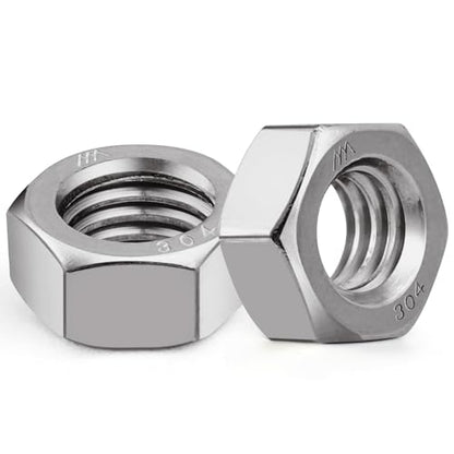 VGBUY 110pcs 1/4-20 Hex Nuts, 304 Stainless Steel 18-8 External Hex nut 1/4 20 inch, SAE Hex Machine Screw Nuts Hardware Nuts (VG01307) - size: 1/4"-20(110pcs)