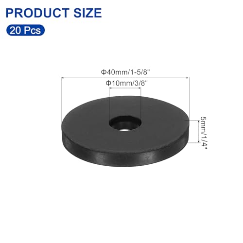 uxcell 20Pcs 1-5/8" OD x 3/8" ID x 1/4" Thick Round Rubber Washers Flat Rubber Spacer Bushing for Home Appliances Cars Boat Accessories - size: 1-5/8" OD x 3/8" ID x 1/4" Thickness