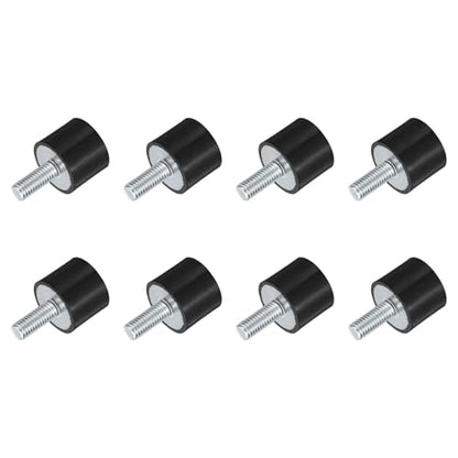 uxcell M8 Thread Rubber Mounts, Vibration Isolators, Cylindrical Shock Absorber with Studs 25 x 20mm 8pcs - size: M8x25x20mm