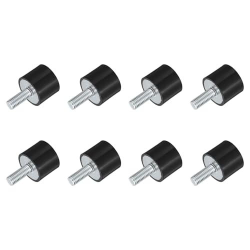 uxcell M8 Thread Rubber Mounts, Vibration Isolators, Cylindrical Shock Absorber with Studs 25 x 20mm 8pcs - size: M8x25x20mm
