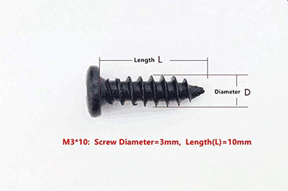 500pcs M3/3MM Diameter Phillips Pan Head Screws Self Tapping Drilling Screws Assortment Kit Carbon Steel 6mm 8mm 10mm 12mm 16mm 18mm 20mm Length