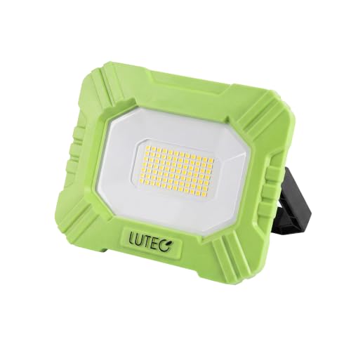 LUTEC 3500LM LED Work Light, Rechargeable Magnetic Work Lights with Stand, Portable 5000K Flood Light for Car Repair, Fishing, Camping, Emergency, Hiking, 3 Modes - color: Green, size: 1 Pack