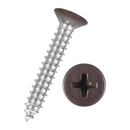50pcs Phillips Wood Screws #8x1 304 Stainless Steel Brown Head - color: Brown Head, size: #8x1"